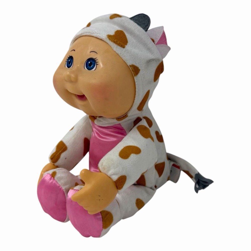 Cabbage Patch Kids Cuties Cow Plush Doll Blue Eyes Brown Spots Pink Belly‎
